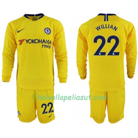 Jalkapallo Pelipaidat Chelsea Willian 22 Lasten Vieraspaita 2018-2019 Pitkähihainen